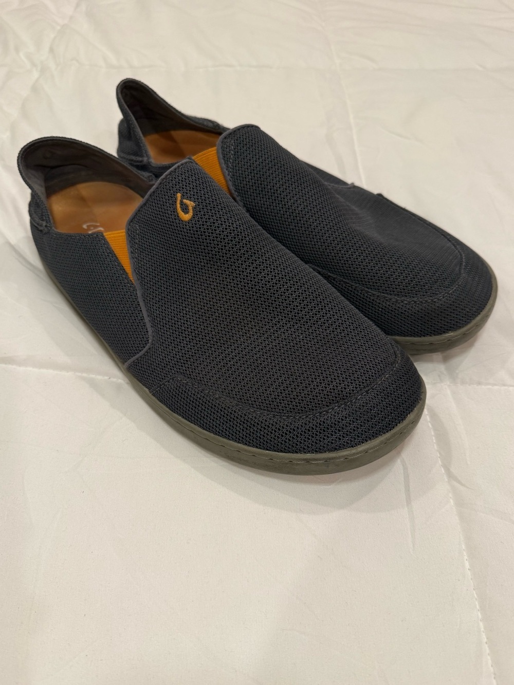OluKai Nohea Mesh Slip-On Shoes - Dark Shadow Grey - Men’s Size 12